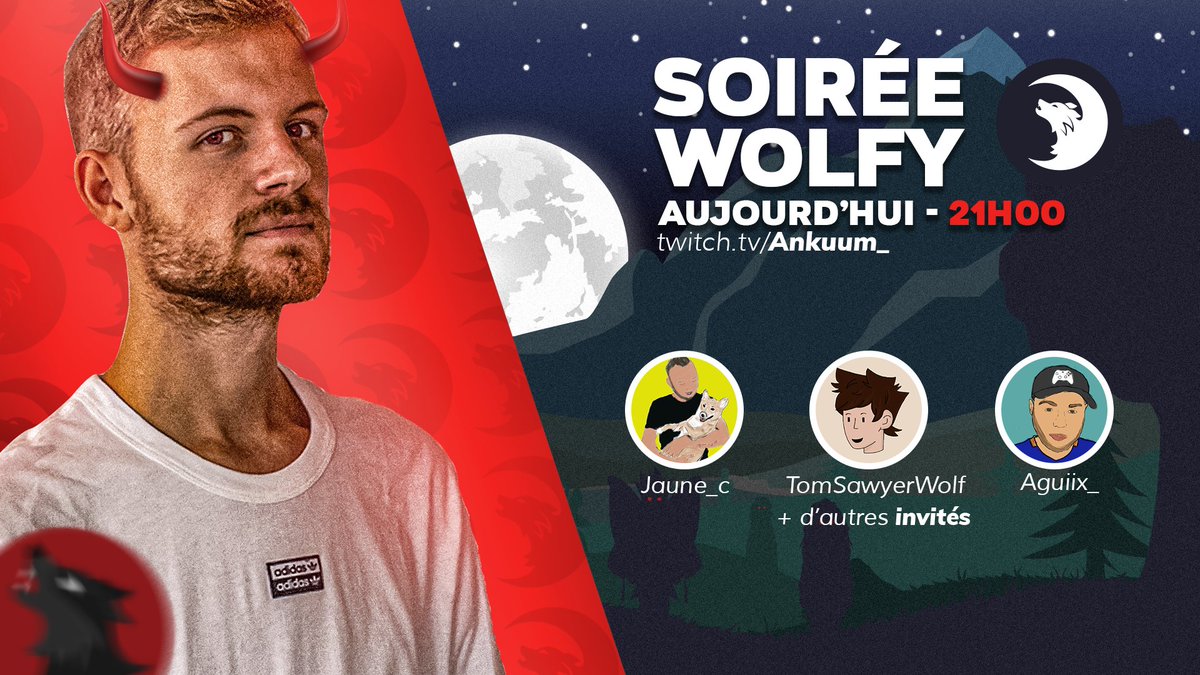 RENDEZ-VOUS CE SOIR, 21h00 pour une soirée WOLFY avec Jaune, Aguiix, TomSawyerWolf et d'autres invités ! 

twitch.tv/ankuum_

🖌️ moi même et <a href="/Meganini1/">Mega' 🎨</a> (collab Supreme x North Face)