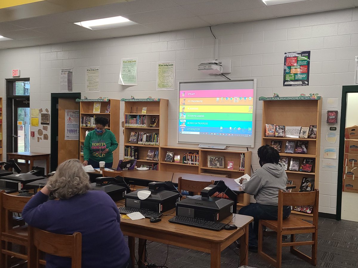 NEMS_STEAM's tweet photo. @NEMS_STEAM teachers participating in professional development about our upcoming STEAM Boot Camp next week for students! #ProfessionalLearners #WolverinePride @AikenPublicSch https://t.co/rEJx47LVq2