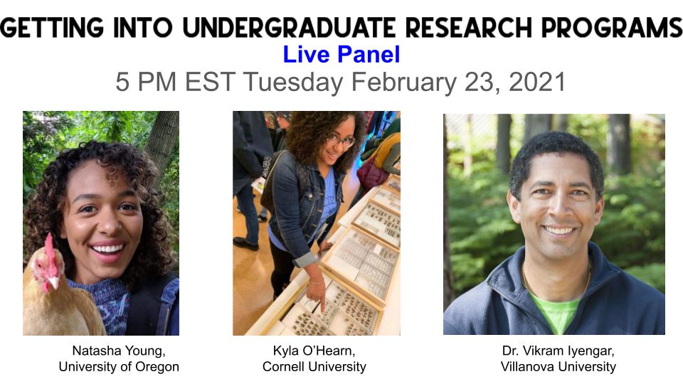 Want to get into undergrad research but aren't sure where to start? Join us Tues Feb 23, 5 PM EST for #BlackInEnto undergrad research panel! Dr. Vikram Iyengar, Nat Young &amp; Kyla O'Hearn discuss ways to get involved in entomological research! Register here: surveymonkey.com/r/28HDXL8