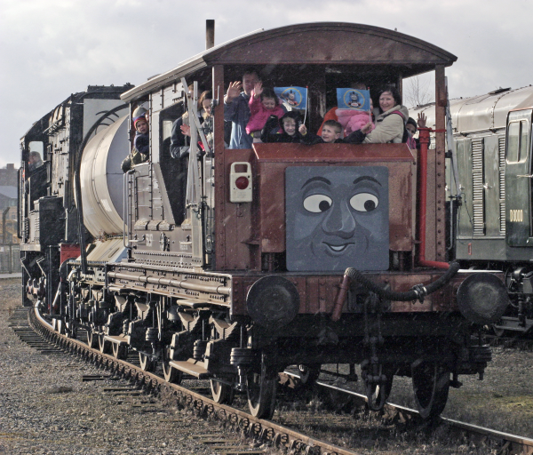 LewRaccoon's tweet photo. Reminder that the Bluebell Railway and NRM have given SR brake vans faces, in the NRM's case a Queen Mary and to add to that the faces are the same shape as the Spiteful brake van https://t.co/PhTdj5A42L