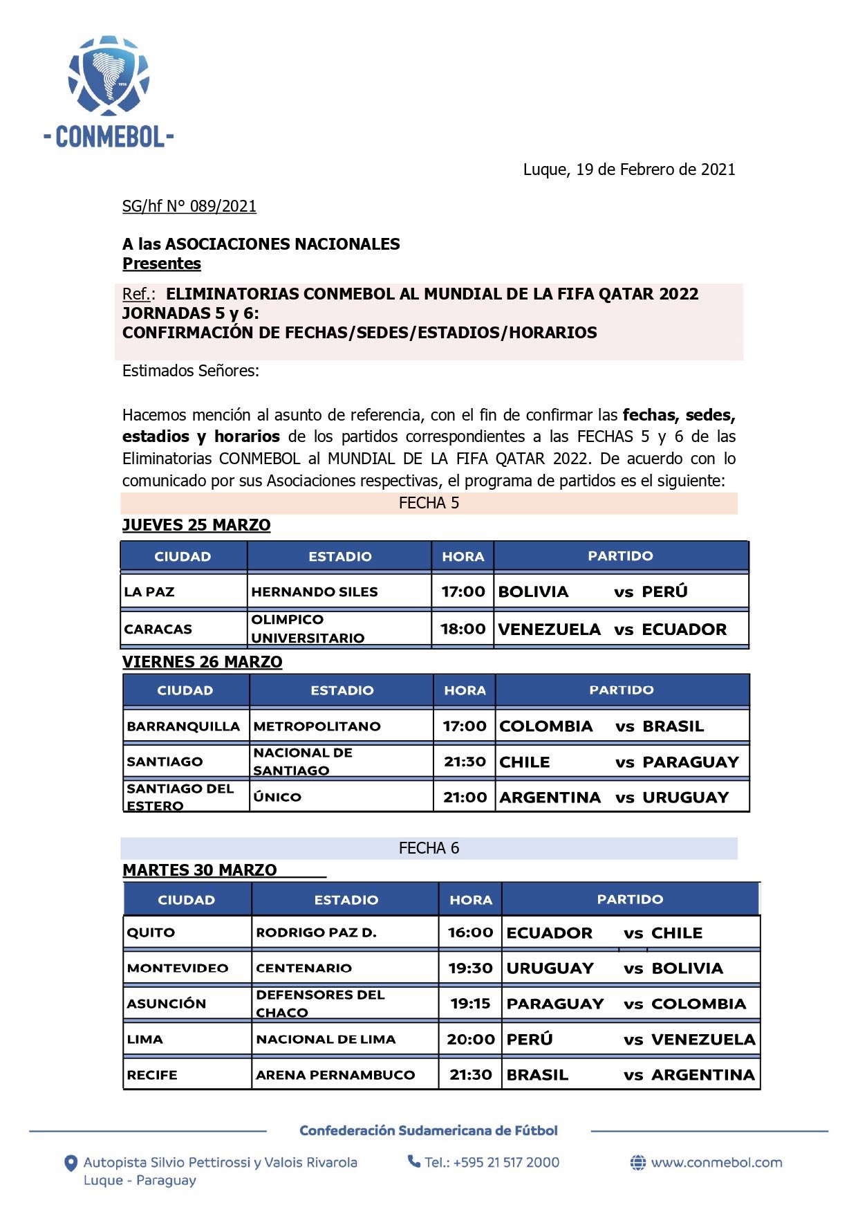 Ecuador vs. Uruguay por las Eliminatorias Sudamericanas: Horarios