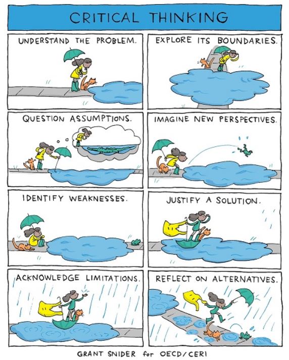 🧐Take a look at this <a href="/OECDCERI/">CERI</a> comic on #criticalthinking that <a href="/grantdraws/">Grant Snider</a> designed as part of our fostering #creativity and critical thinking in education project 

Learn more about the project👉bit.ly/3jmqEBr