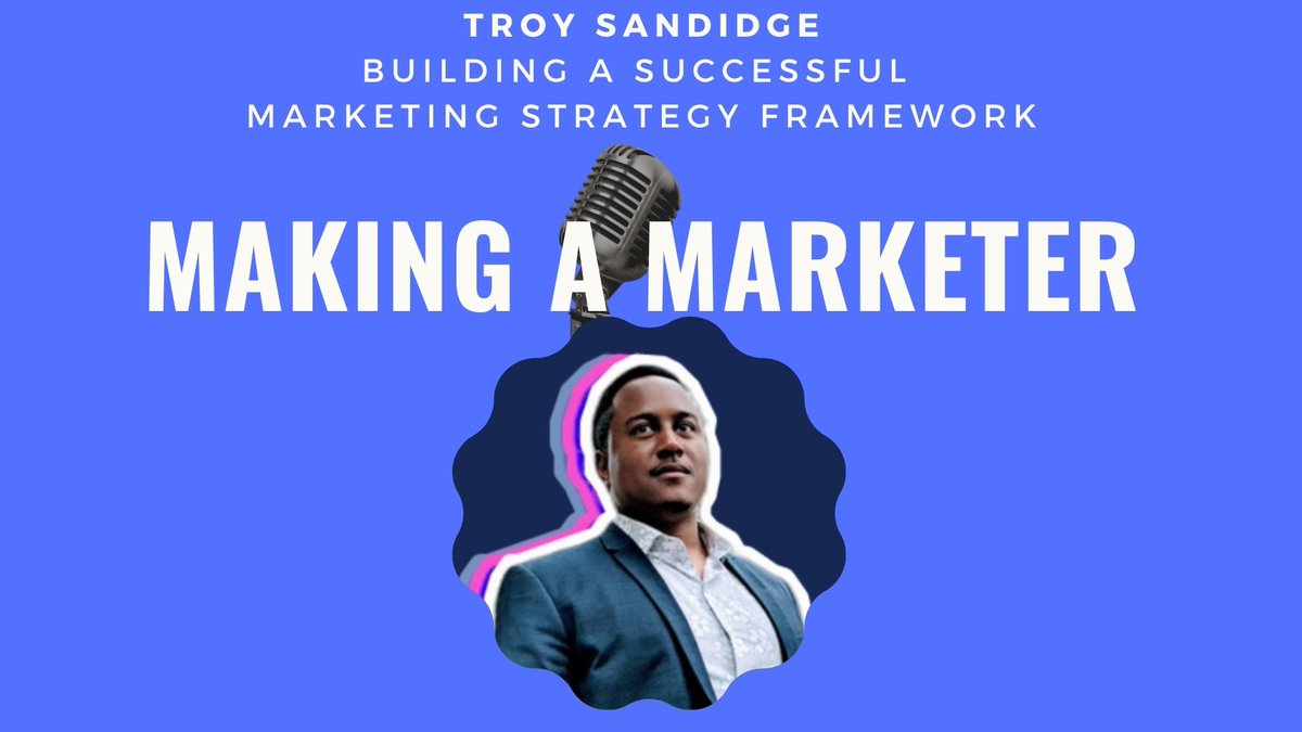 MakeAMarketer's tweet image. Do you have a proper STRATEGY? You shouldn&apos;t be #marketing without one! On this ep. our friend @FindTroy Troy Sandidge 🚀 shares some great nuggets around having a #MarketingStrategy framework. 
bit.ly/MaMep65Troy 🎙️ 
#BusinessPodcast
@meganpowers @jencoleICT