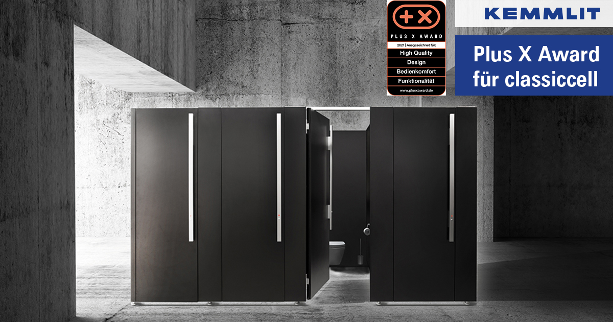 KEMMLIT's tweet photo. Die #WC-Trennwand #cell von #KEMMLIT gewinnt den Plus X Award #2021 und das in vier Kategorien: H#igh Quality, #Design, #Bedienkomfort und #Funktionalität. Wir freuen uns sehr für diesen Preis. Mehr Infos findet ihr hier: https://t.co/veAl5SjM6S https://t.co/C37CcR8FDy