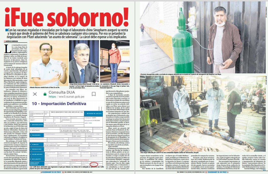 ensustrece's tweet photo. En @ensustrece: ¡FUE SOBORNO! Con las vacunas regaladas e inoculadas por lo bajo el laboratorio chino Sinopharm aseguró su venta y logró que se saboteara cualquier otra compra. Por eso se petardeó la negociación con Pfizer por “un asunto de soberanía”. Cárcel para los implicados. https://t.co/RsWCh0ScjP