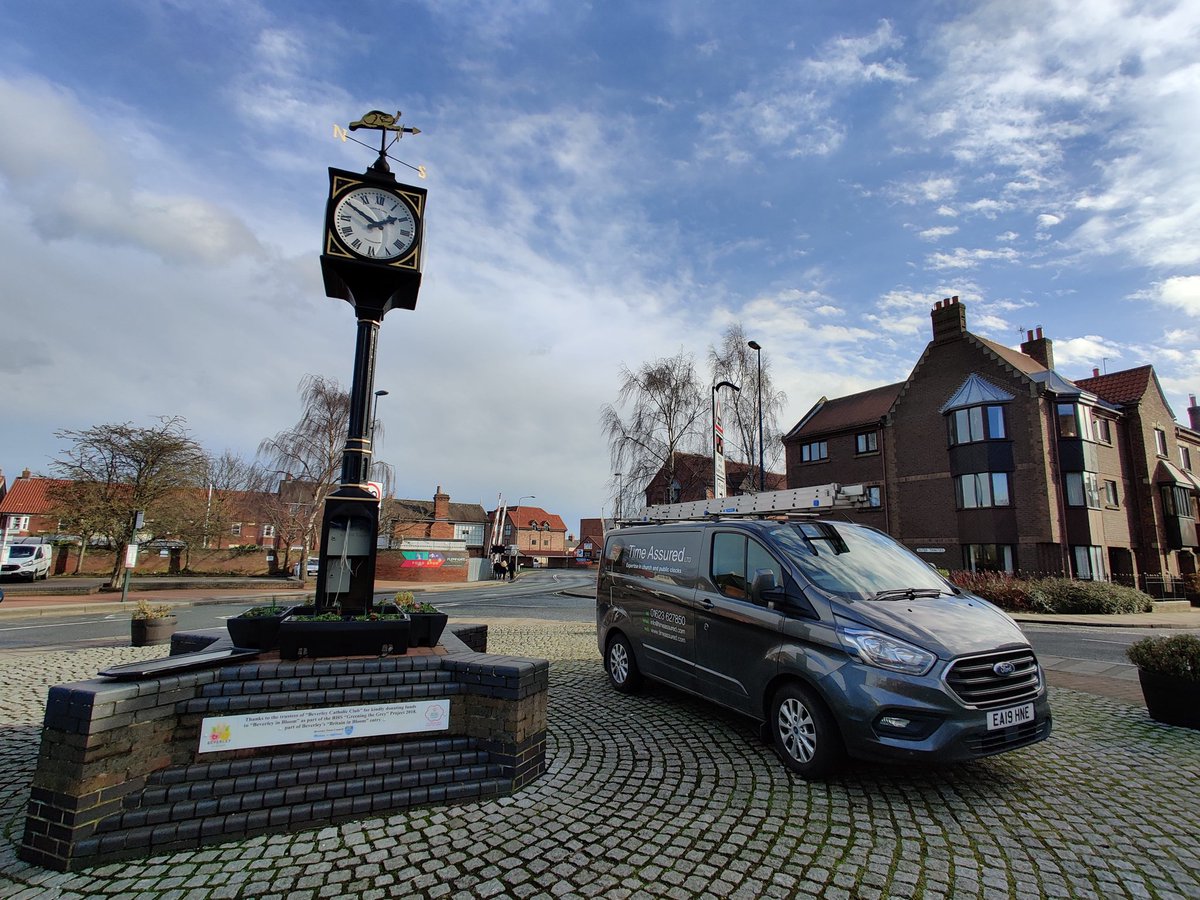 TimeAssured's tweet image. Our clock makers have been enjoying some slightly warmer weather and some sun! While out in Yorkshire completing some annual services.