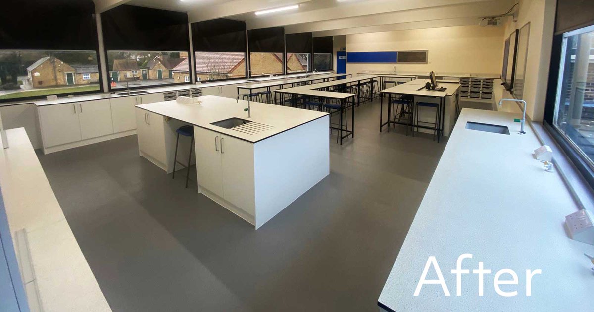 We have just completed the transformation of one of the labs for <a href="/QEGSAlford/">QEGS Alford</a>. It will be a nice fresh look for when the students hopefully return next month. 

#schoolsreopening #Fitout #education #schoolsreopeninguk