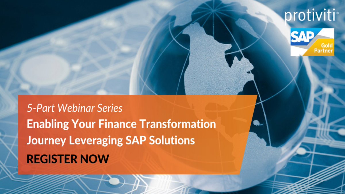 Protiviti's tweet photo. Sign up for our 5-part SAP webinar series to learn how our Phase 0 approach and a well-designed roadmap can enable your finance transformation journey. Starts 2/25 https://t.co/IcvWP5xLDz
#SAP #PROwebinar #CFO #FinancialTransformation #ProcessOptimization #Cloud https://t.co/ZHzHCwWjlw