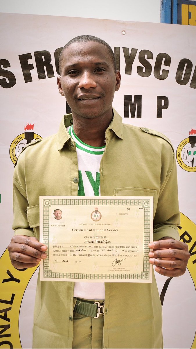 IsmaeelGirei's tweet image. NYSC done✔️
Alhamdulillah🙏🏽