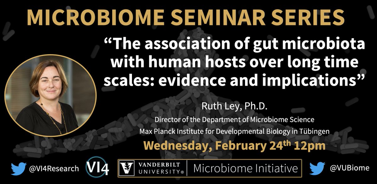 VuBiome's tweet photo. The @VuBiome Postdoc Association, along with the VMI and @VI4Research communities, is hosting @RuthLeyMicro from the Max Planck Institute in Tübingen in the Microbiome Seminar Series. Dr. Ley is Director of the Microbiome Science Dept. Join the community: https://t.co/EWGc9yTNiK https://t.co/bNuxpAiXFK