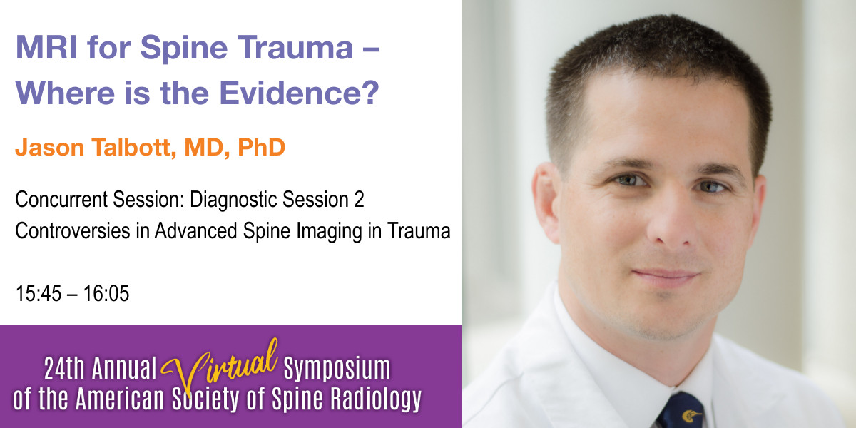 UCSFimaging's tweet image. Today at #ASSR21, @UCSFImaging faculty Dr. Jason Talbott (@jf_talbott), whose research interests include advanced spinal cord &amp;amp; degenerative #spineimaging presents. Make sure you check it out! bit.ly/3pbz3Jn