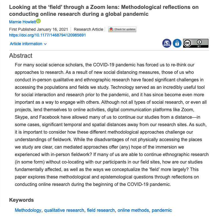 digital_fw's tweet photo. Check out @marnie_howlett's new piece in @QRJCardiff on transitioning to online research 👇

Thanks for sharing with us!
#digitalfieldwork  

https://t.co/WSCgMo35Io https://t.co/qLaAF3EWAW