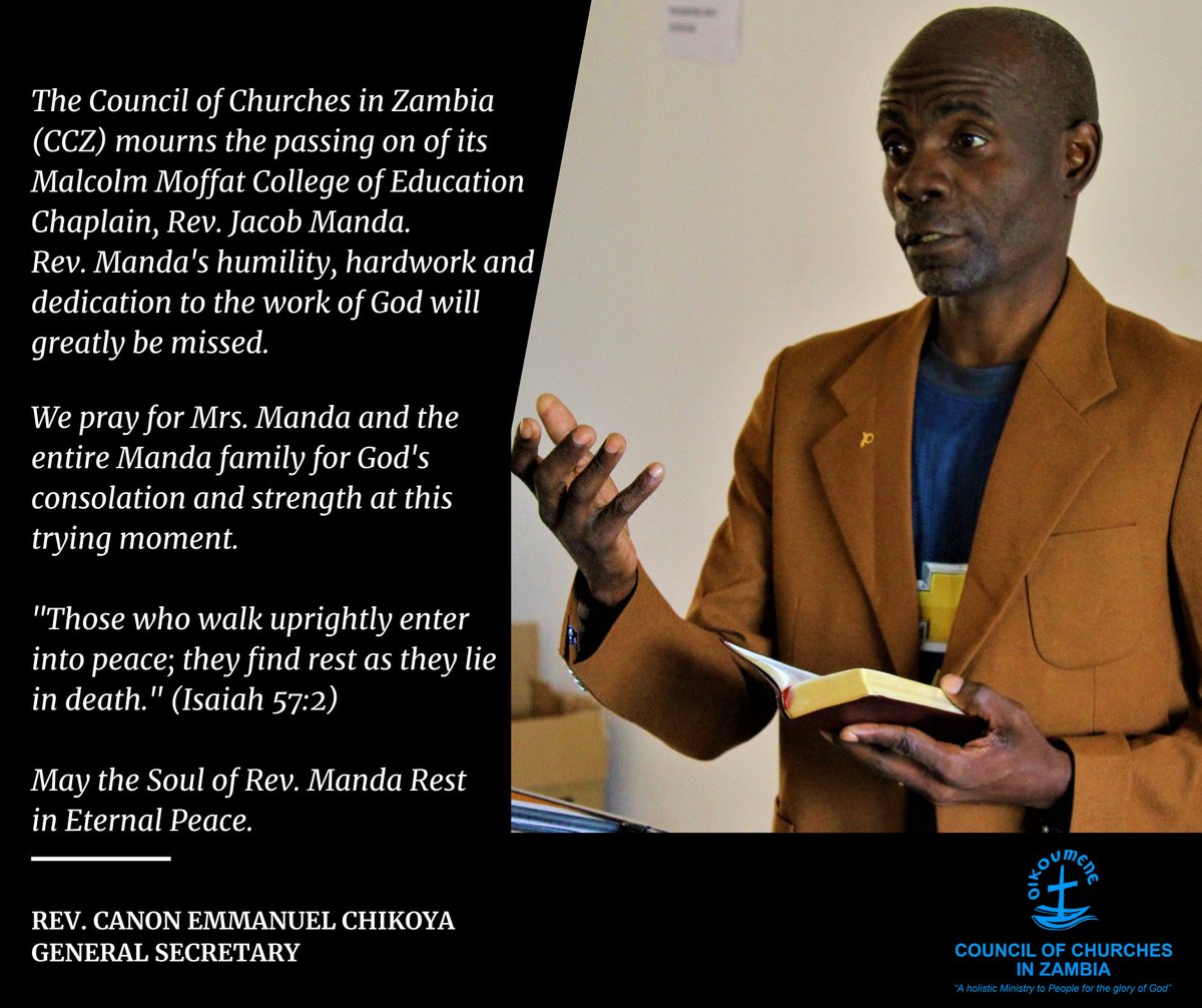 CCZ Mourns Rev. Jacob Manda. MHSRIP