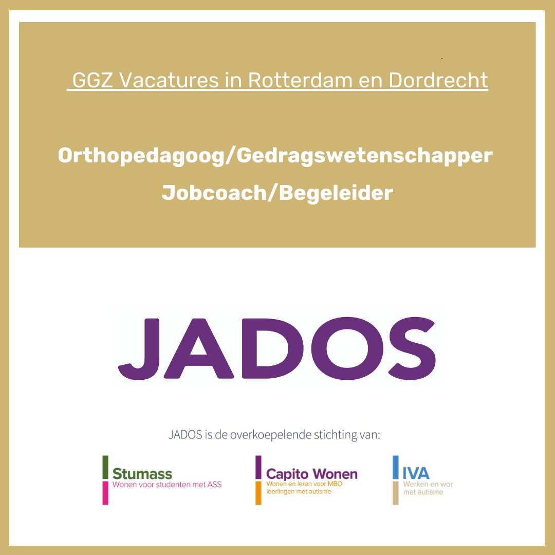 Via de link kom je bij onze #vacatures en kun je direct solliciteren! jados.nl/werken-bij/vac…