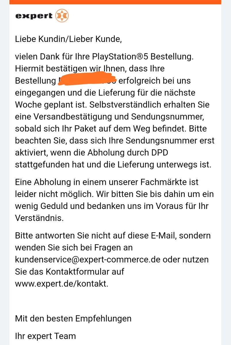 Bestell_bar's tweet photo. Mein Postfach wird gerade überschwemmt von der Expert-Mail, die an (alle?) Besteller rausging. Auch erreichen mich immer mehr Saturn-Versandbestätigungen. Nochmal herzlichen Glückwunsch an alle 🎉 

Danke an @Raidenjaeger für den Screenshot. https://t.co/CCrBUbe2WM