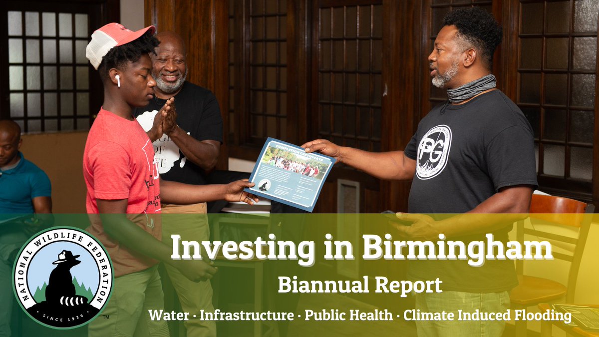 NWF's tweet photo. Learn about @NWF's investment in Birmingham, Alabama, focusing on climate-induced flooding, water (& sewage), infrastructure, & subsequently, public health through job training programs for youth & returning citizens. https://t.co/PFZApaJzbc @JGM205 @SimoneLightfoot #BhamForward https://t.co/GyXBWNTs24