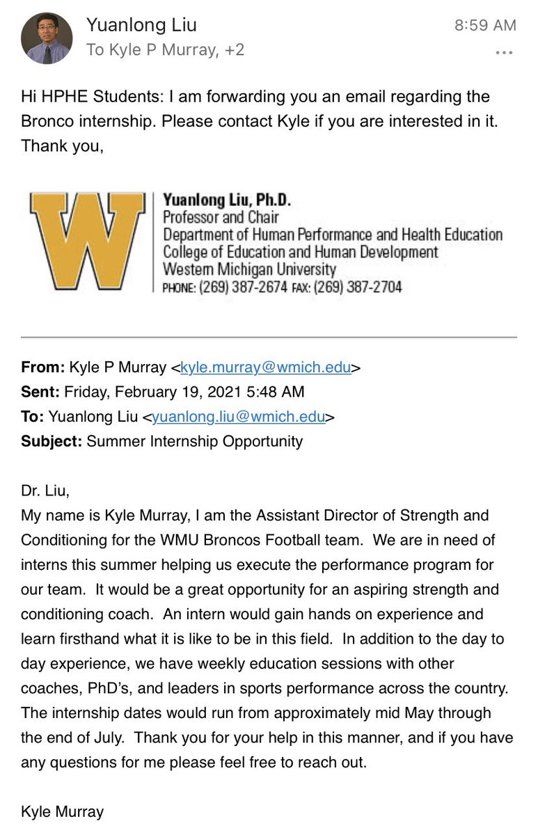 For any of my friends pursuing strength and conditioning: this is a GREAT opportunity to gain experience. I’ve worked alongside these coaches and can say it would be worth your time🤩 <a href="/WMU_Strength/">WMU Bronco S&C</a> <a href="/G2Geib/">Grant Geib</a>