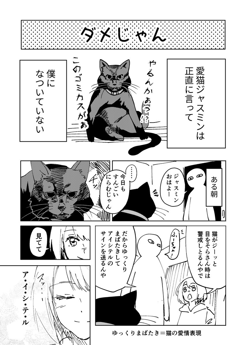 ナニワの黒猫とアイシテルのサインと僕と。

#日記漫画
#マンガが読めるハッシュタグ 
#猫漫画 