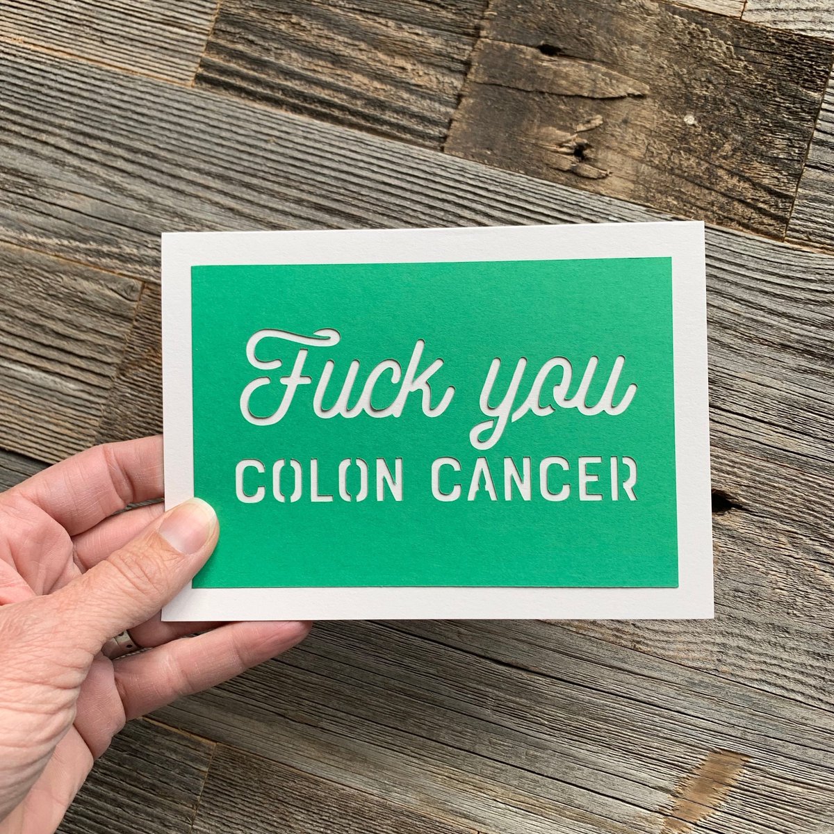Thanks for the great review Kendra G. ★★★★★! etsy.me/3u8GrZL #etsy #white #green #coloncancercard #colorectalcancer #coloncancersupport #cancersupportcard #buttcancercard #coloncard #deathfromcolon