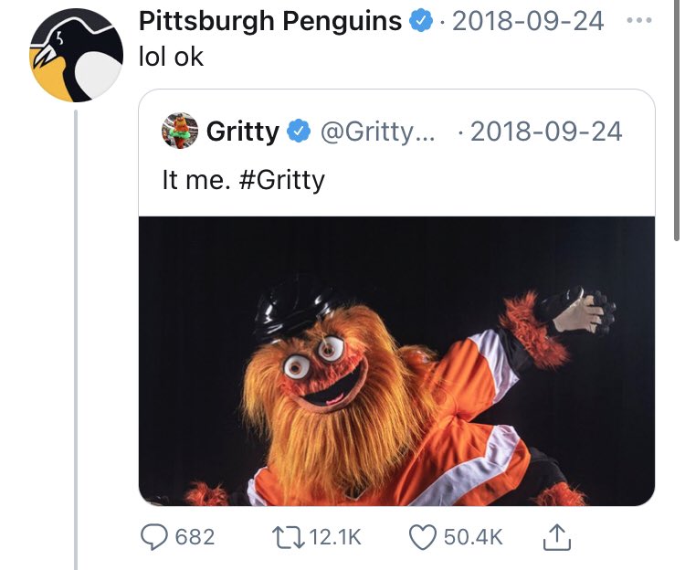 Ava on X: remember when gritty threatened to kill the pittsburgh penguins  within his first hour on the job  / X