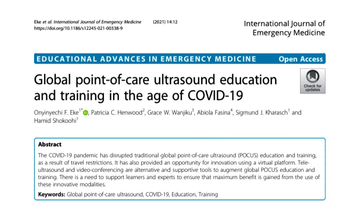 onyi_eke's tweet photo. Have to adapt and innovate global POCUS education and training in the age of COVID-19 @IntJEmergMed https://t.co/ViAJKMMzOG
@DrTrishHenwood @gw_wanjiku @abiola_fasina @sigkharasch @HamidShokoohiMD @mghedus
#POCUS #GlobalHealth #teleultrasound #videoconferencing https://t.co/mhdF7lrCPh