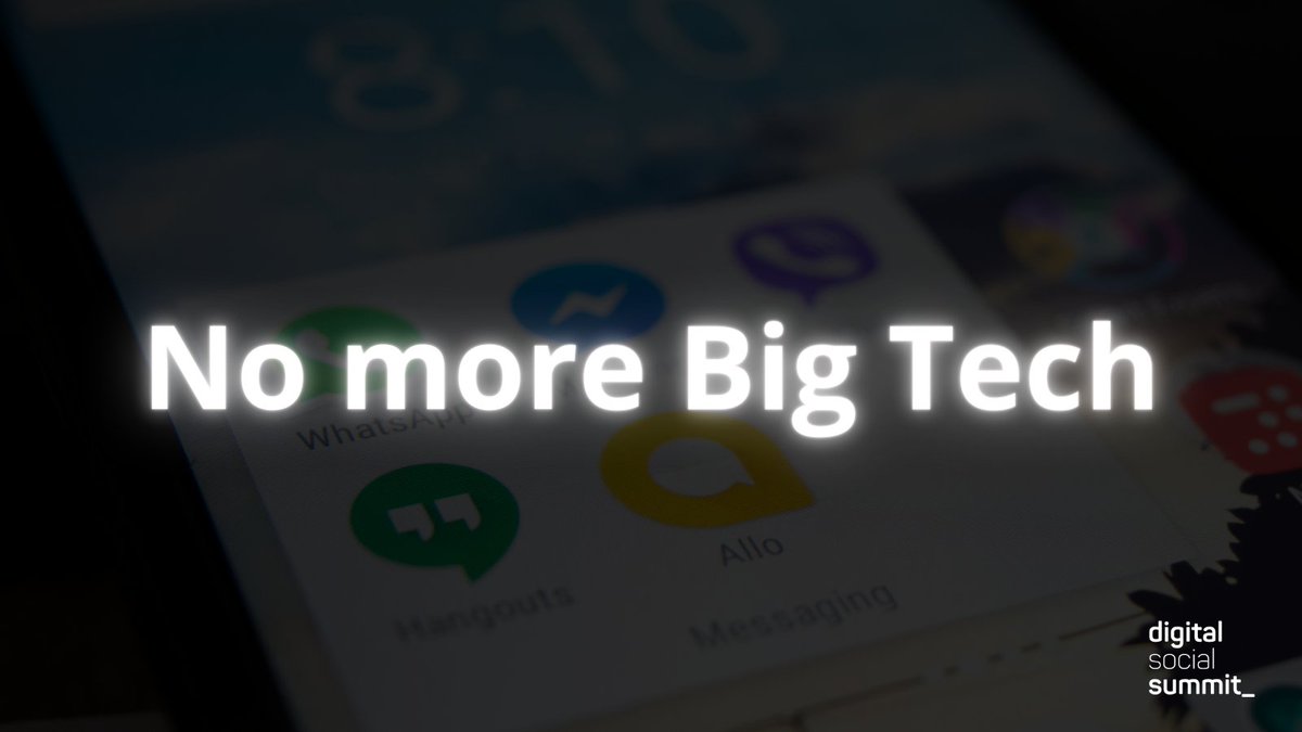 digisocsummit's tweet photo. Digitale Souveränität ist nicht erst seit den geänderten Nutzungsbedingungen von WhatsApp wichtig. Die (erneut) ausgebuchte Session „No more Big Tech" von @jon_gruen und @_cgraf_ auf dem #dss2021 zeugt davon. Was sind Alternativen? Wie kommen wir digital souverän in die Zukunft? https://t.co/e868mX1ADj