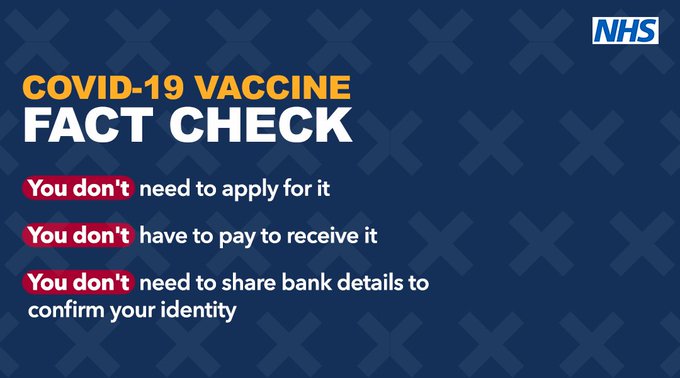 TVPCyber_Fraud's tweet image. If you believe you have received a scam email regarding the vaccine, then you can report it directly to the NCSC using the Suspicious Email Reporting Service by forward the email to report@phishing.gov.uk.

If you have received a suspicious text message forward this to 7726.