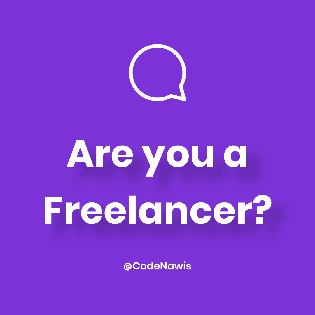 CodeNawis's tweet photo. 3/3
Mention a #freelancer 💬👇
Let's #follow each other 😃 https://t.co/ENLvgvUUXz