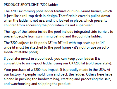 conferplastics's tweet photo. Product spotlight: The 7200 ladder for aboveground swimming pools https://t.co/9e2iQbOhFN