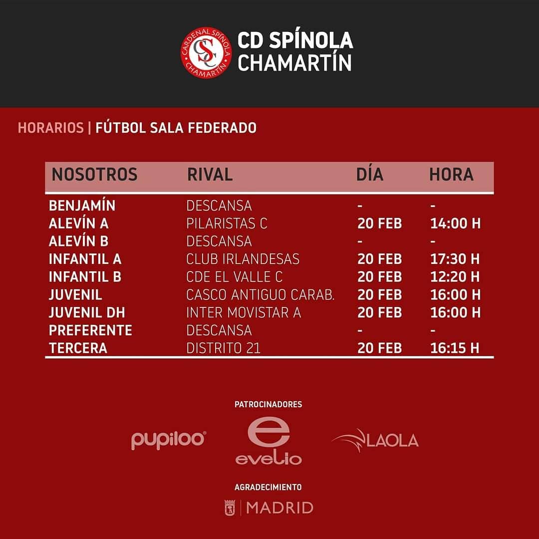 CD_Spinola's tweet photo. Horarios de los partidos de este fin de semana #cdspinola https://t.co/c2vRA0iKzR
