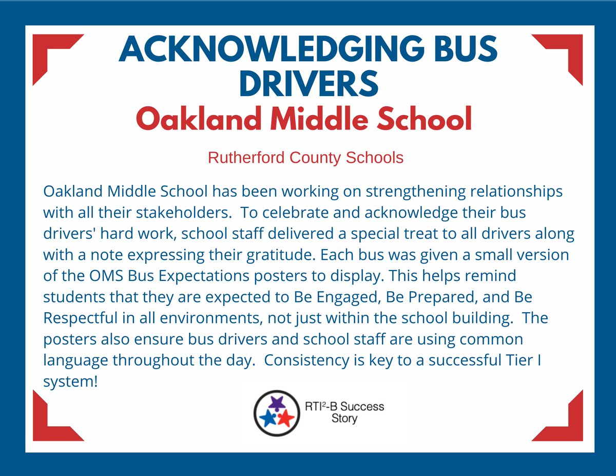 tennesseetsc's tweet photo. We were so excited to learn how @OMS_Chargers in @rucoschools has acknowledged their bus drivers. When the snow clears, consider how you can also show appreciation for your bus drivers! 🚍
Visit our website for more Success Stories: https://t.co/E28M2QL7mC https://t.co/fW9MdEzrqf
