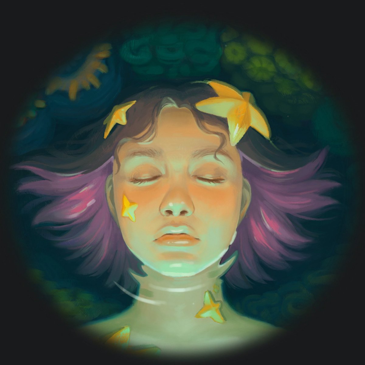 Jynxia's tweet photo. Idk why but I get these reoccurring dreams at least 3-4 times a year of waking up in a rock pool surrounded in nudibranch and starfish. It’s always a welcome one though cause all the little sea beasties are friendly and like to be pet and picked up ☺️ https://t.co/oxnadgHTxo