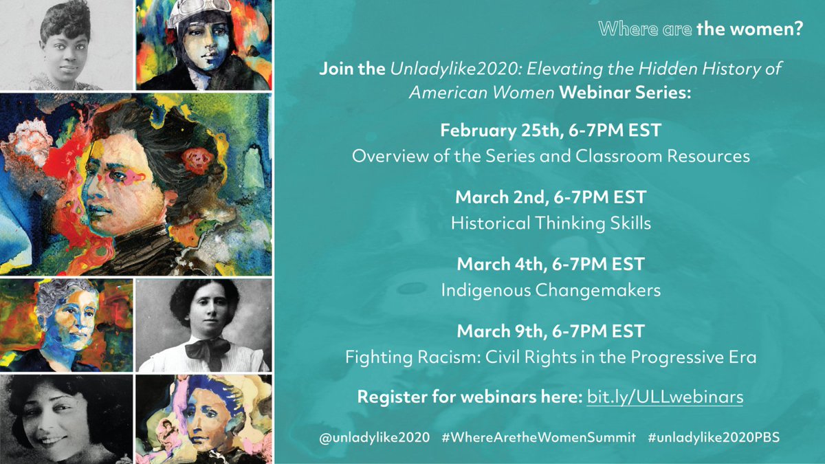 Exciting news! We’re partnering with <a href="/WNETEducation/">WNET Education</a> to present a new 4-part webinar series building on the momentum of our #WhereAreTheWomenSummit! Join us starting 2/25 for more discussion, lesson plans, and curriculum resources. RSVP here: bit.ly/ULLwebinars #ULLwebinars