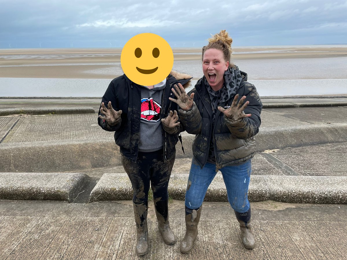 #wksmove 3 mile walk along the seafront to the Green Hut for a celebratory lunch. Somebody fell in the mud too.  <a href="/WestKirbySchool/">West Kirby School</a>