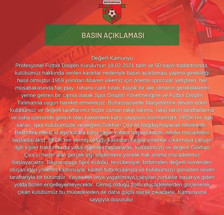 Bpasalilar's tweet photo. Klübümüzün Basın Açıklaması https://t.co/lMq1zriEsh