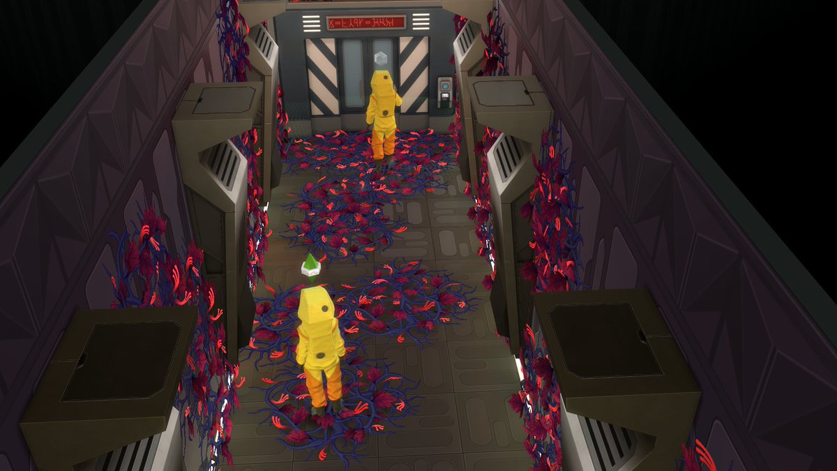tatisakura's tweet photo. What awaited us in the second basement was something incredible, rows of alien plants in glass cases, roots sticking out of the walls and the scariest thing of all, the Mother Plant! #soriku #ts4strangerville https://t.co/DVXoz1Lzdv