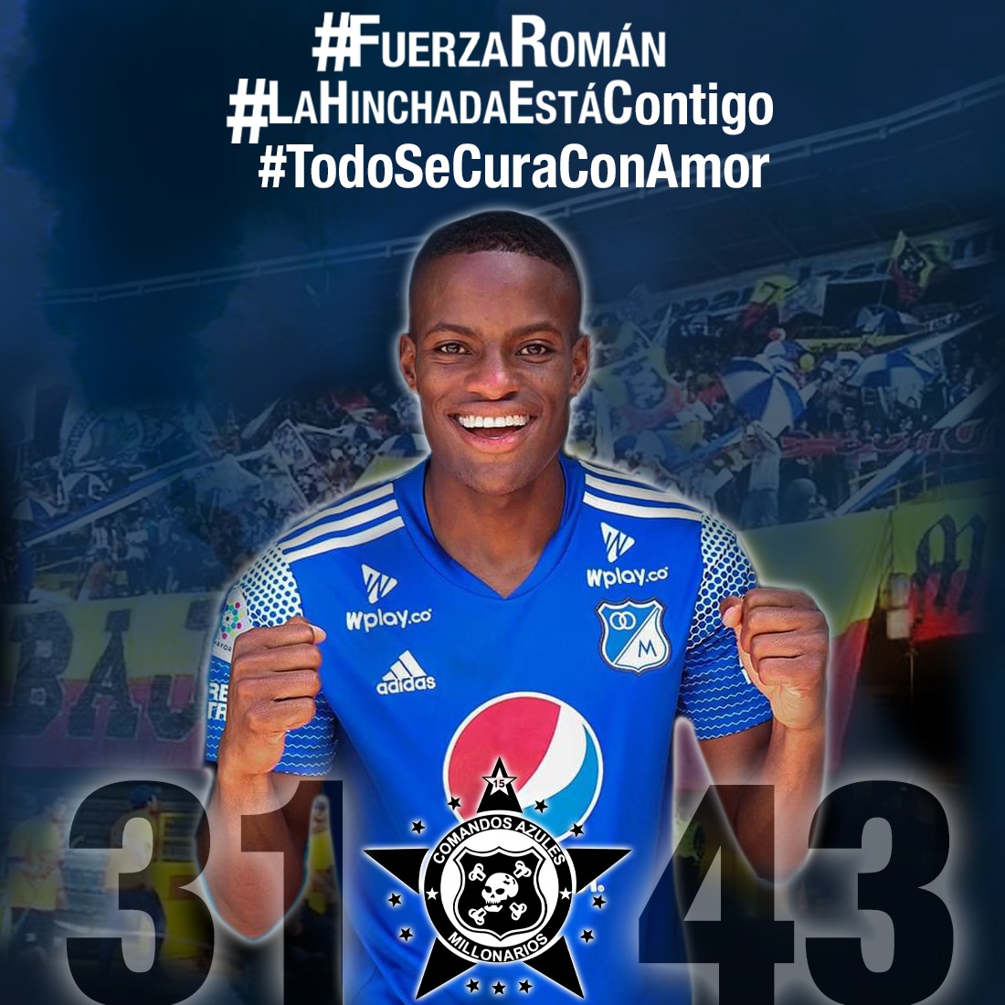 CADC1992oficial's tweet image. ¡¡¡Vamos Campeón!!!

Andrés Felipe Román.
Está es tu Casa, en el Embajador te estamos esperando.

#FuerzaRoman
#LaHinchadaEstaContigo
#TodoSeCuraConAmor