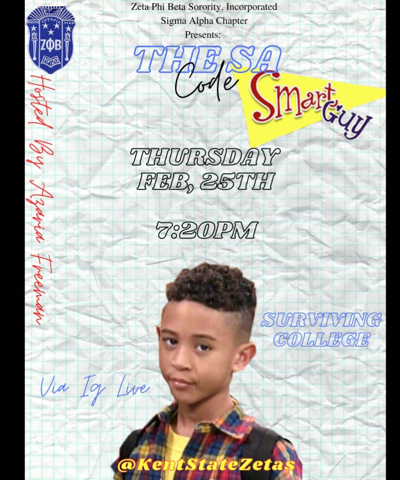 KentStateZetas's tweet photo. Tune in Next Thursday, February 25th 
@ 7:20pm for a college survival guide. School can be stressful especially during these exasperating times. So we wanted to share some tipz that keep us motivated cant wait to see you all there💙 https://t.co/VlXMX6hI4b