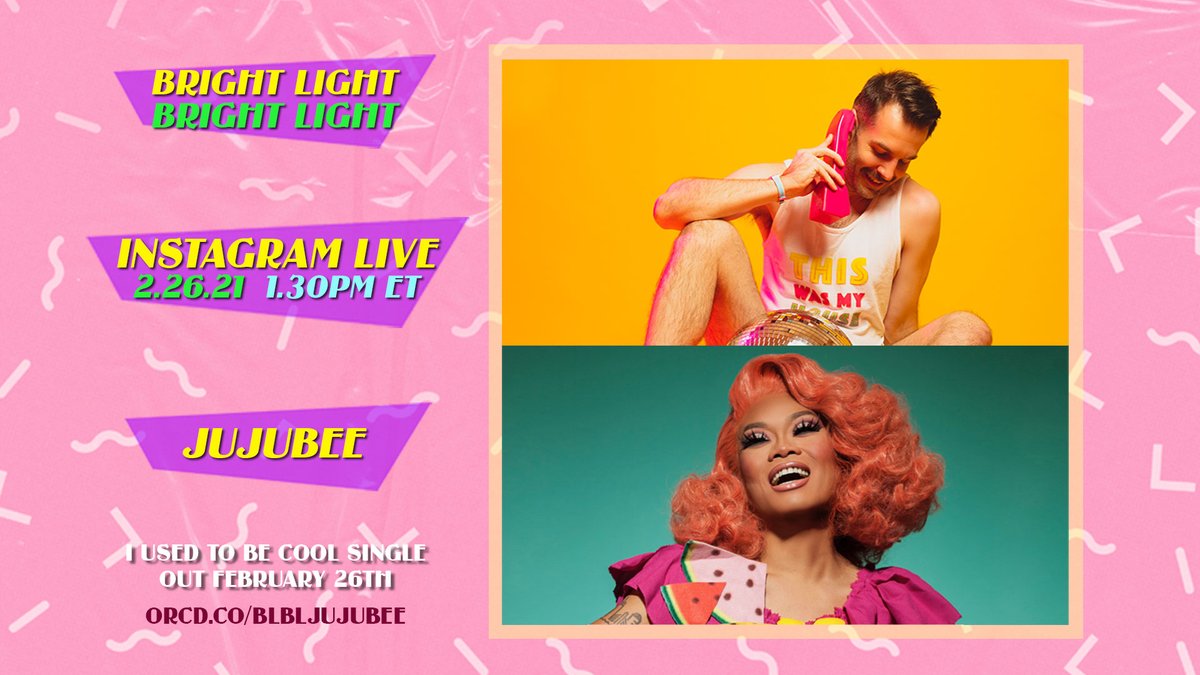brightlightx2's tweet image. Attention @dragraceukbbc @RuPaulsDragRace fans! Friday 26th Feb Miss @jujuboston and I will be doing an Instagram Live Q&amp;amp;A together for our new single 'I Used To Be Cool'. Won't you join us? 1.30pm ET IG: brightlightx2 / jujubeeonline 

#jujubee #iusedtobecool #funcity