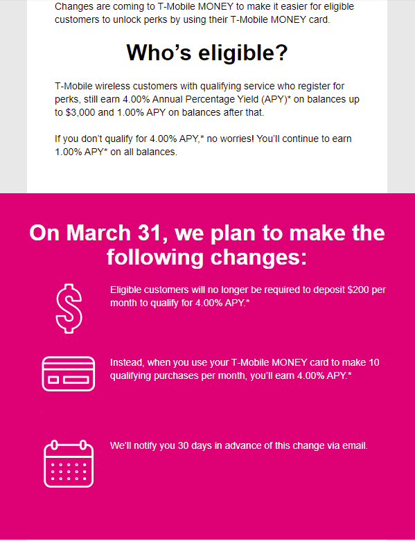winwitli's tweet photo. @TMobile @TMobileHelp I'm hoping that this change means we can qualify for the perk with EITHER a $200 deposit OR 10 card transactions because many of us find it harder to go out of our way to use your card. #tmobilemoney https://t.co/W9ivLxIZat