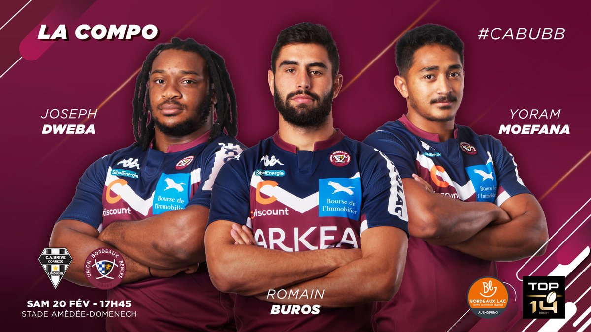 Union Bordeaux Bègles (@ubbrugby) on Twitter photo La Compo
Des retours et une grande première : découvrez l'équipe pour aller défier le <a href="/CABCLRUGBY/">CA Brive Rugby</a>, demain à 17h45 !
➡️ ubb.link/bbDsW4
#ILOVEUBB #Bordeaux #CABUBB La Compo
Des retours et une grande première : découvrez l'équipe pour aller défier le <a href="/CABCLRUGBY/">CA Brive Rugby</a>, demain à 17h45 !
➡️ ubb.link/bbDsW4
#ILOVEUBB #Bordeaux #CABUBB