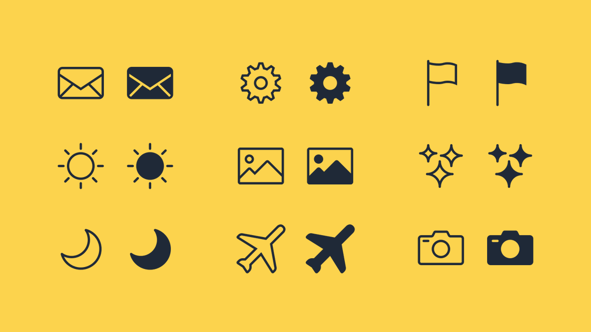 The line style the icons use right now doesn’t fit every situation. I’m still working on version 1, but I’m thinking that version 2 could include this additional fill style to make the set more versatile. What do you think?