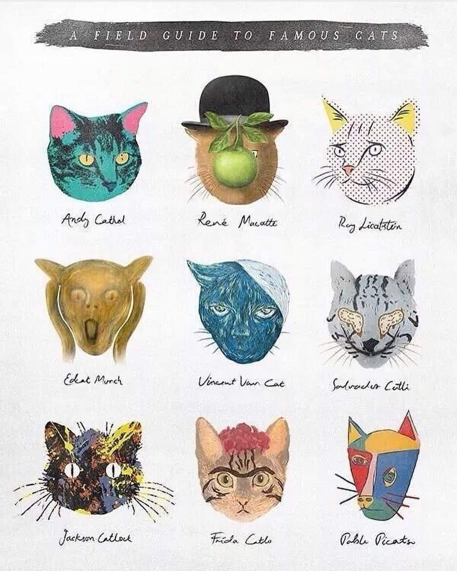 Gatos pintores famosos...