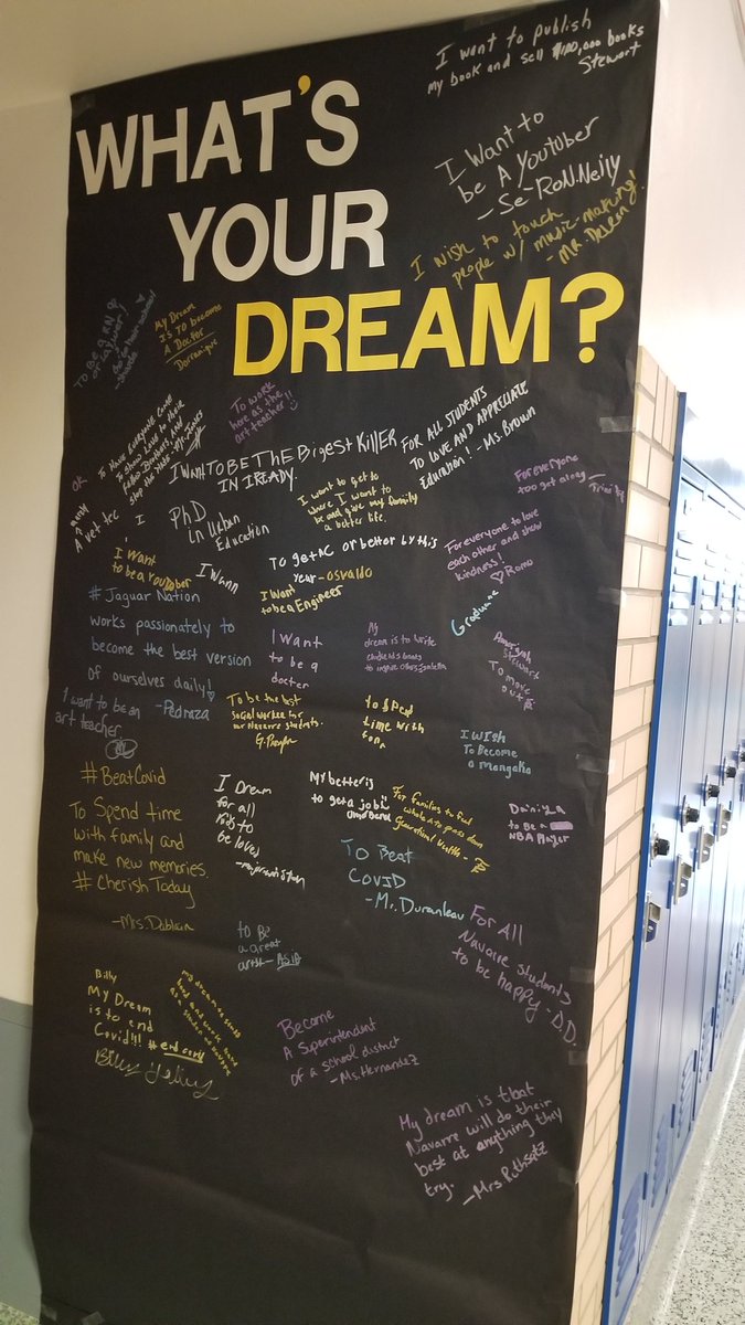 My students created these door decorations to celebrate Black History Month. I love the interactive part, asking members of NMS to share their dreams! I love their vision! <a href="/MiddleNavarre/">Navarre Middle School</a> <a href="/sbezone/">SBEZ to SBCSC</a> <a href="/Principal_Boyd/">Dr. Nathan Boyd</a> <a href="/ThatMrsHackett/">Mel Hackett</a> @MissGJagAP <a href="/mr_dillon4/">Sean Dillon</a>