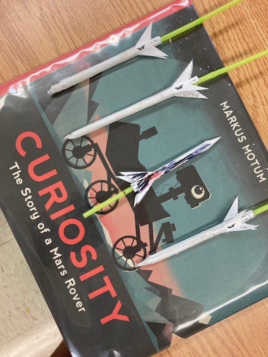 To pair with the Mars Rover Perseverance landing on Mars today, library students learned about Mars and another Mars rover named Curiosity. Students created their own flat rockets using paper tangrams or 3D rockets using paper, tape, and a straw.