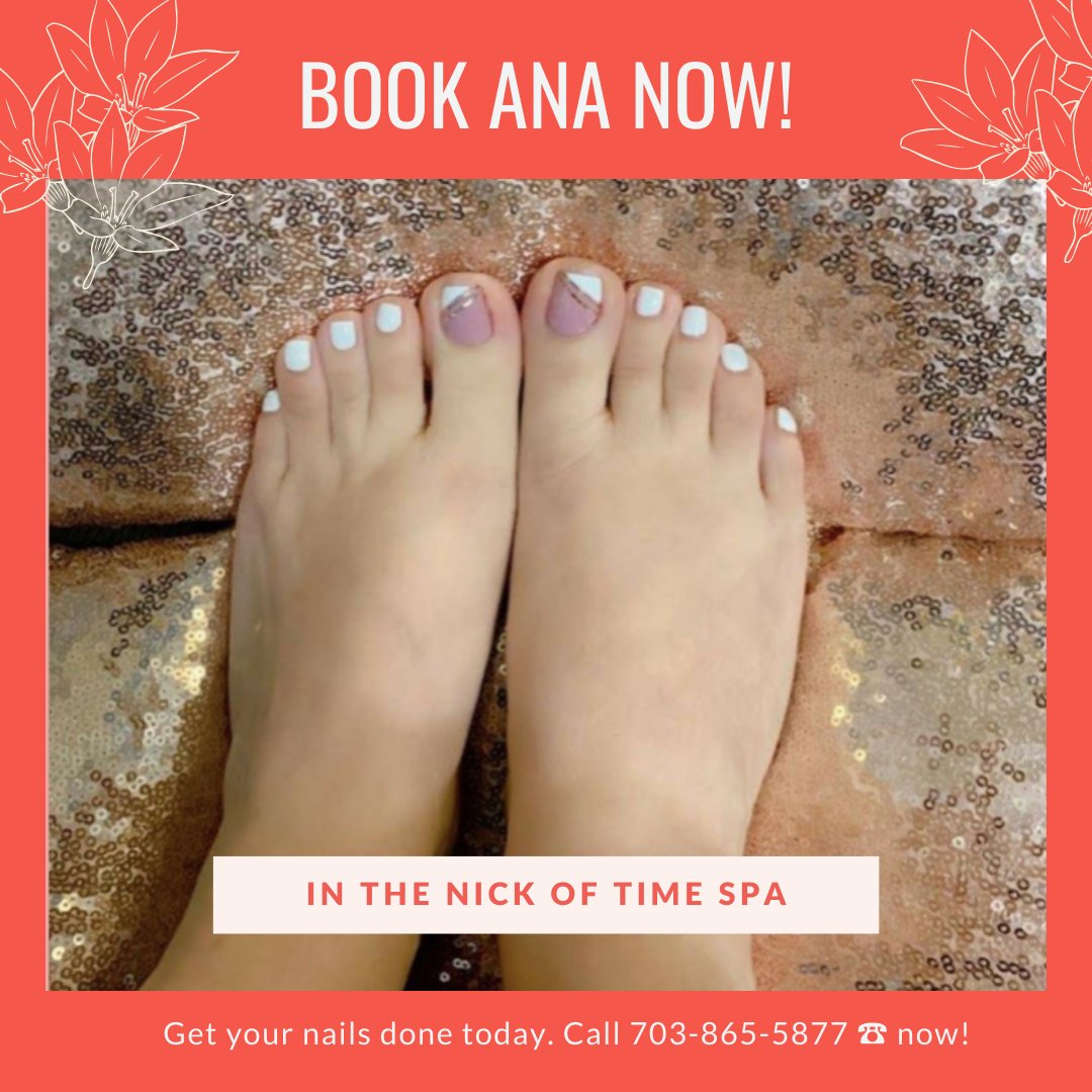 𝐀𝐍𝐀 | 𝐋𝐢𝐜𝐞𝐧𝐬𝐞𝐝 𝐍𝐚𝐢𝐥 𝐓𝐞𝐜𝐡𝐧𝐢𝐜𝐢𝐚𝐧
Book Ana today to get your nails done perfectly.
• 𝐁𝐨𝐨𝐤 𝐲𝐨𝐮𝐫 𝐚𝐩𝐩𝐨𝐢𝐧𝐭𝐦𝐞𝐧𝐭 𝐧𝐨𝐰 •
🌍𝐕𝐢𝐬𝐢𝐭 𝐍𝐨𝐰: inthenickoftimespa.com/service/ana #mobilesalon #ana #nailtechnician