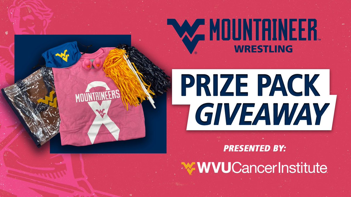 Even though tonight’s dual is canceled, we are still giving away our WVU wrestling Pink Prize Pack courtesy of <a href="/WVUCancer/">WVU Cancer Institute</a>! 🚨 Retweet and follow for a chance to win! 🚨 #HailWV