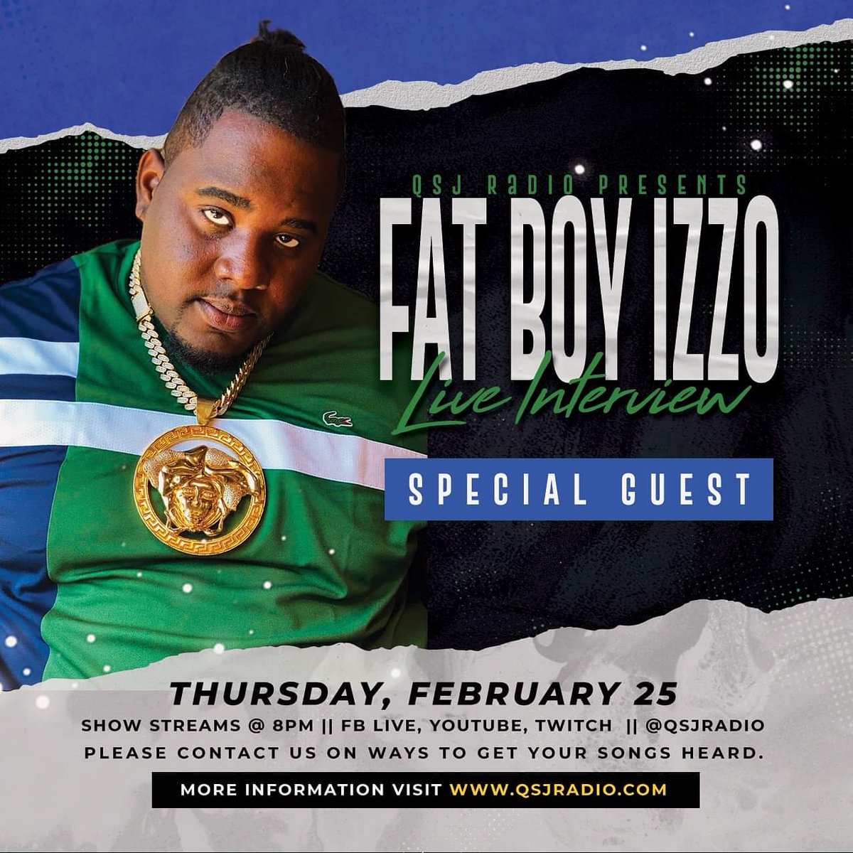 MIKE40LG's tweet photo. Fatboyizzo @TBM_IZZO will be live on @qsjradioceo this Thursday to talk about his new project Losses among Bosses which drops on all platforms on 2.22. Tune in. #Tbm #Qsjradio https://t.co/M0qjdqdDEi