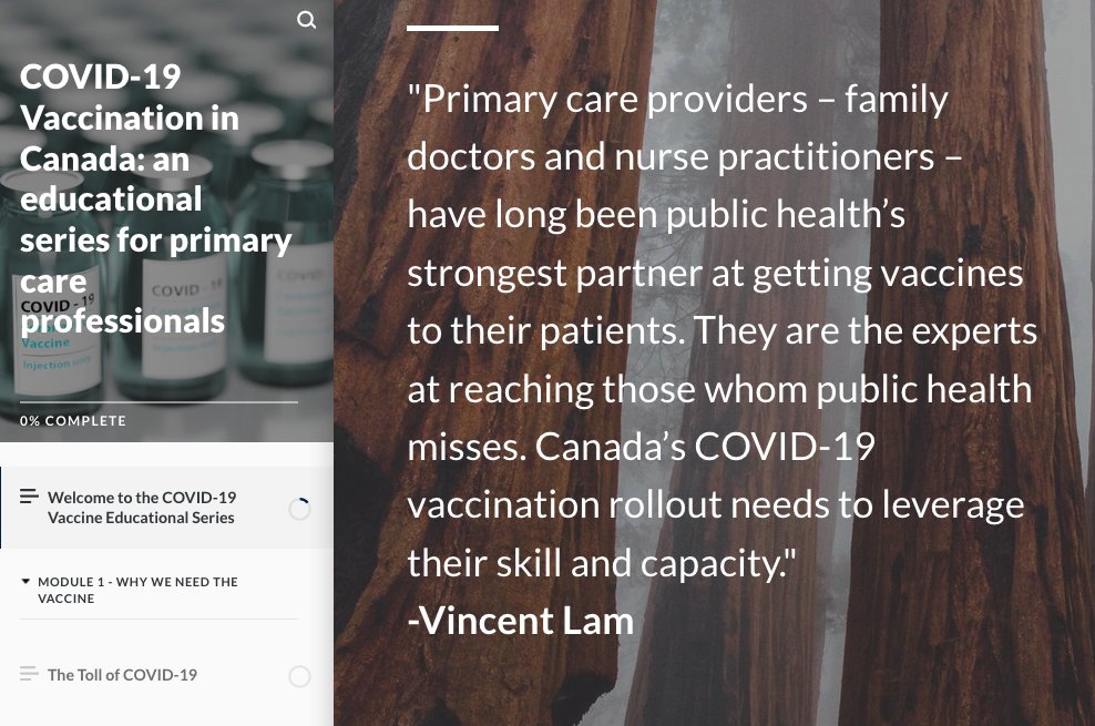 tara_kiran's tweet image. **NEW RESOURCE**

Tired of the firehouse of info on #COVIDVaccines? Looking for practical info for your practice? 

Check out our FREE self-learning modules for primary care care developed by @UofTFamilyMed w/ @OntarioCollege @NoahIvers 

dfcm.utoronto.ca/covid19-vaccin…

Please share! 🧵