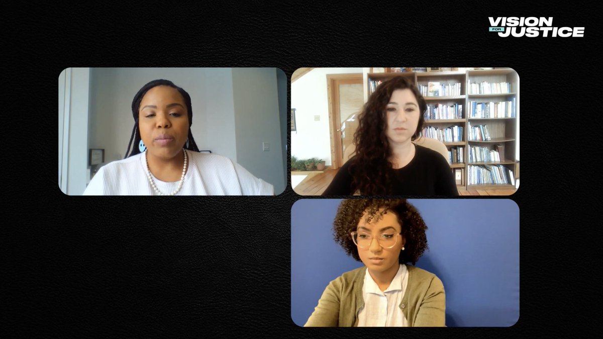 A screenshot of the Vision for Justice event, showing the faces of participants opening up the summit.